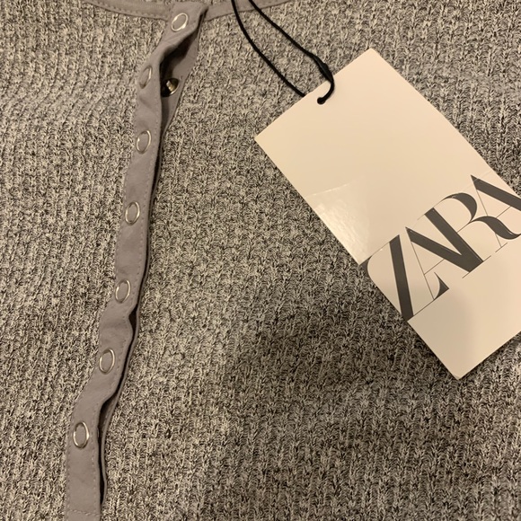 NWT ZARA Bodycon Gray Ribbed Soft Sweater Dress  Size: S - Picture 8 of 8